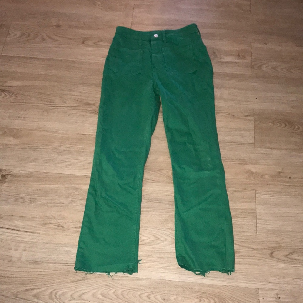 Zara Green Straight leg jeans sz 2